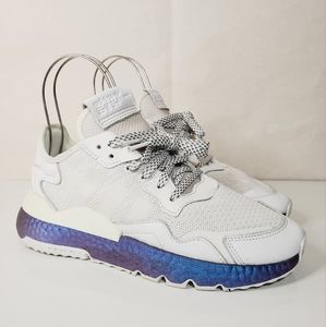 Adidas Nite Jogger Cloud White Crystal Blue to Violet iridescent 7.5 FV3746